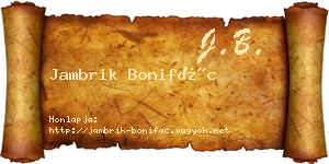 Jambrik Bonifác névjegykártya