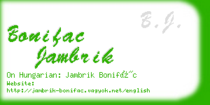 bonifac jambrik business card